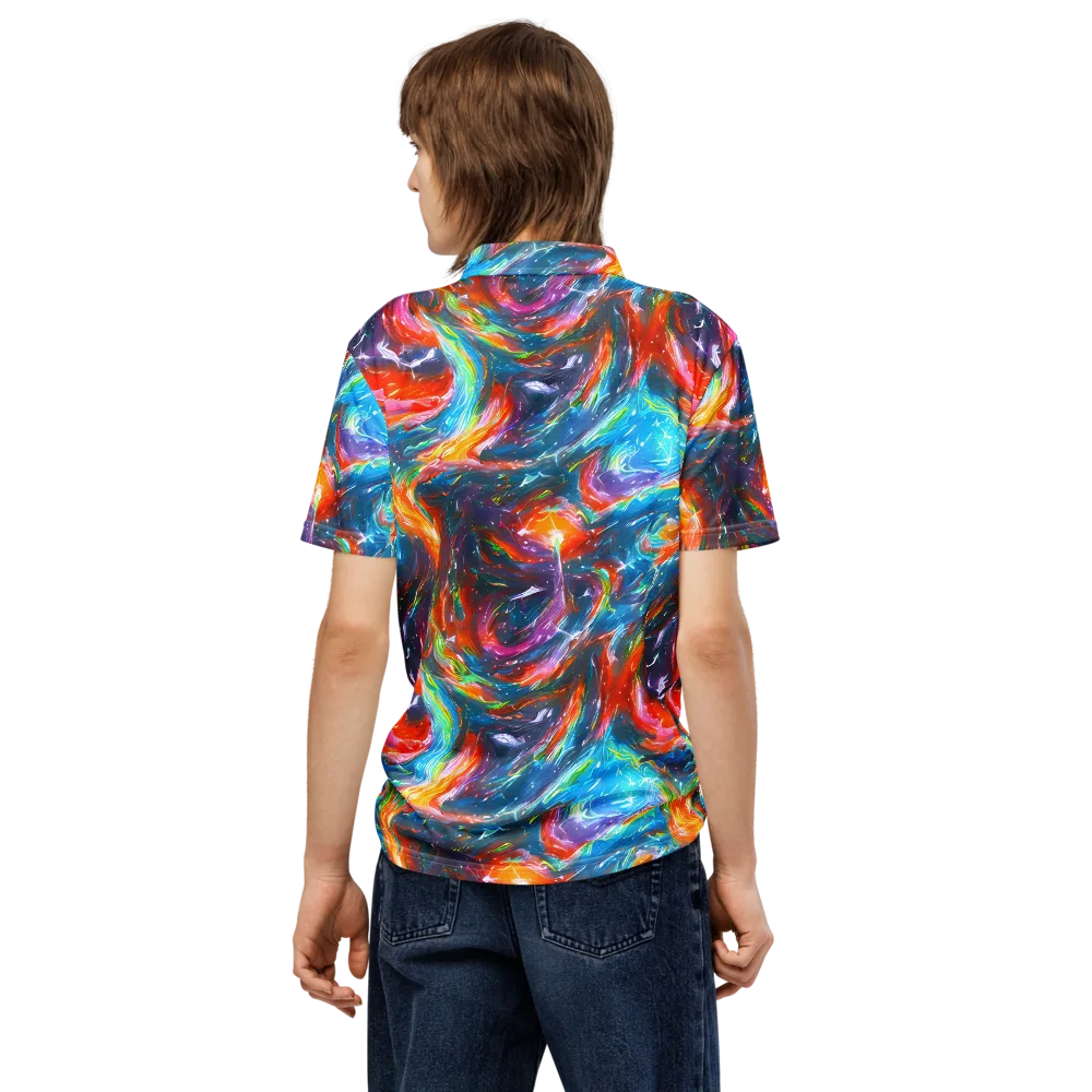 Chromatic Maelstrom on Men's Slim Fit Polo Shirt — Back