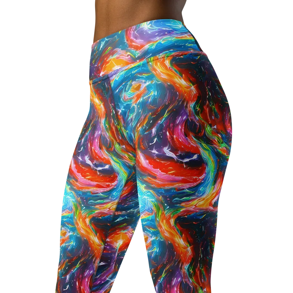 Chromatic Maelstrom on Yoga Leggings — Left Front
