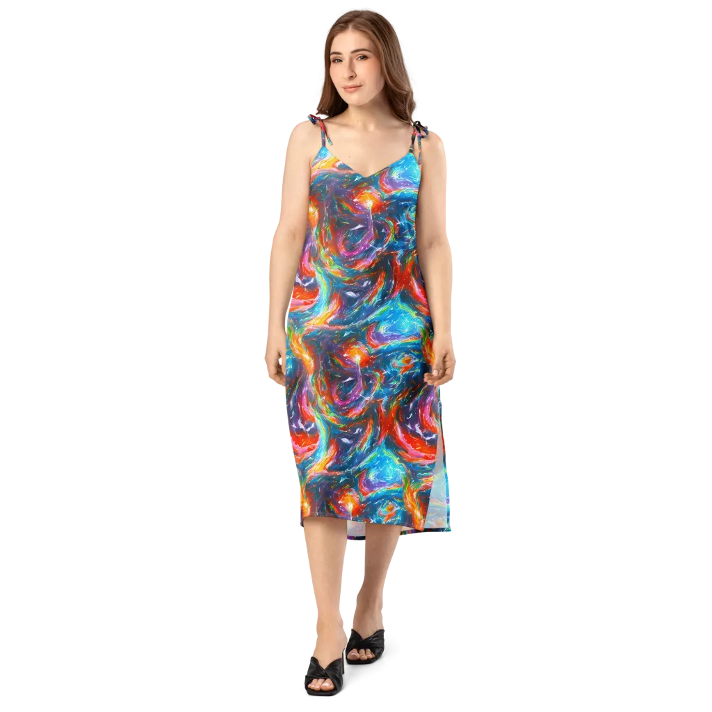 Chromatic Maelstrom on Slip Dress — Front