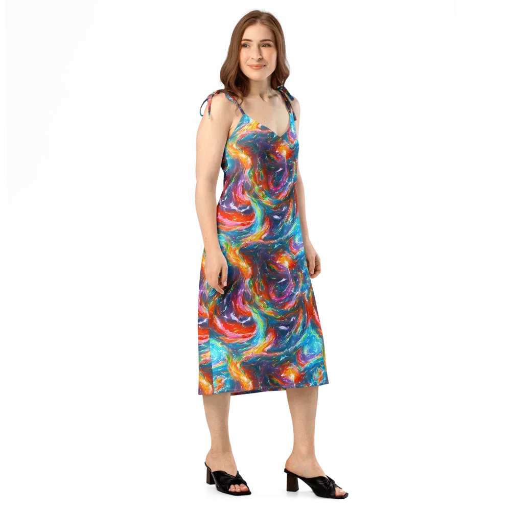 Chromatic Maelstrom on Slip Dress — Right Front