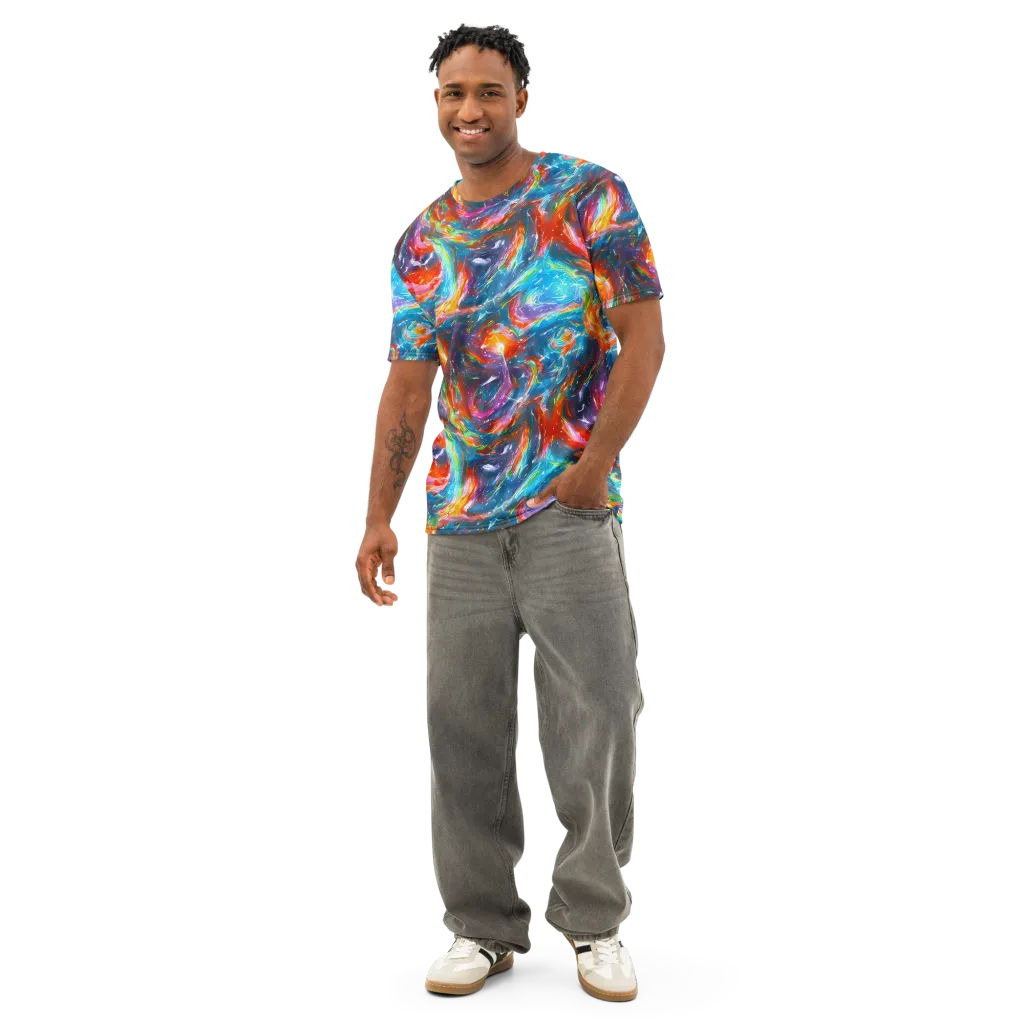 Chromatic Maelstrom on Men's Cotton Crew Neck T-Shirt — Front