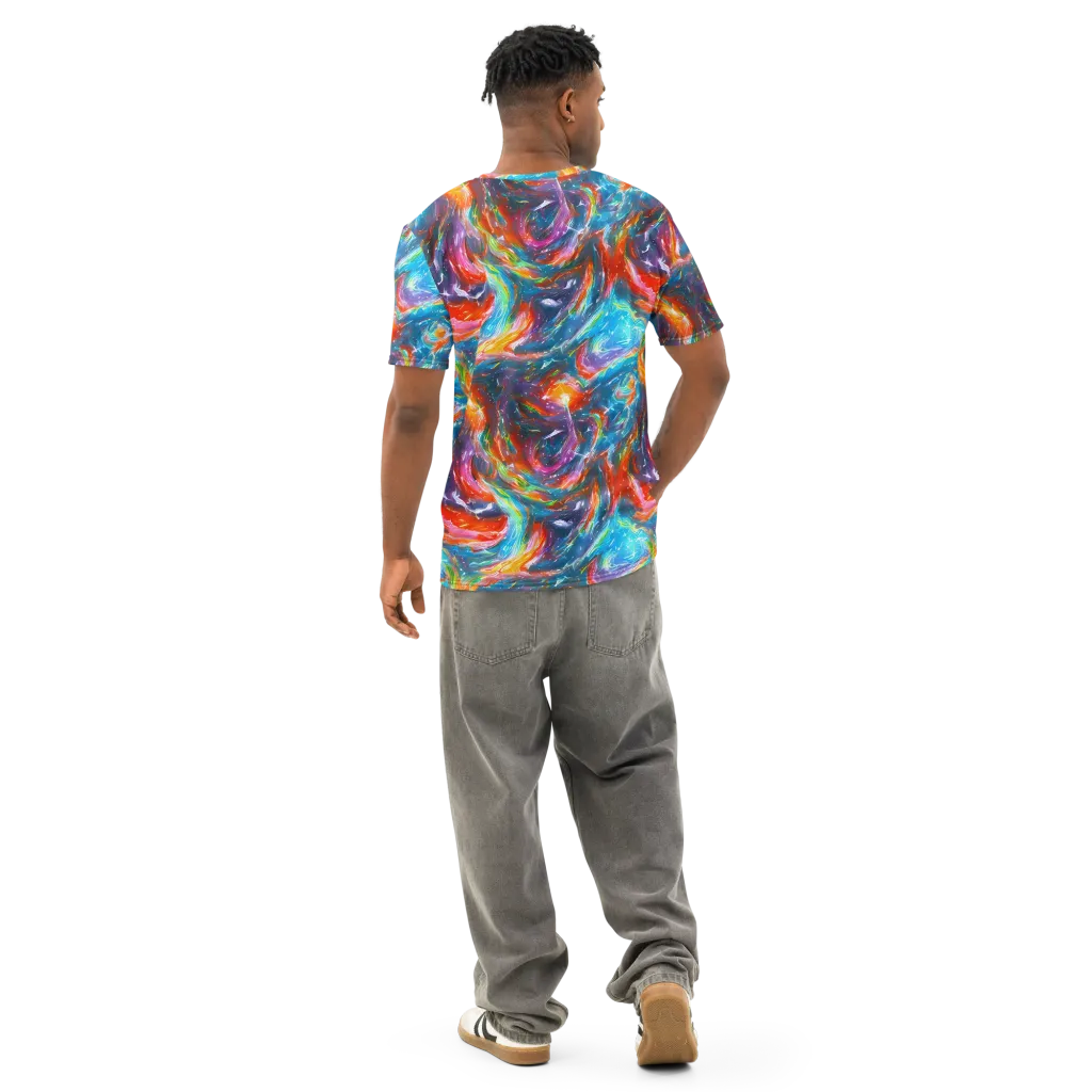 Chromatic Maelstrom on Men's Cotton Crew Neck T-Shirt — Back