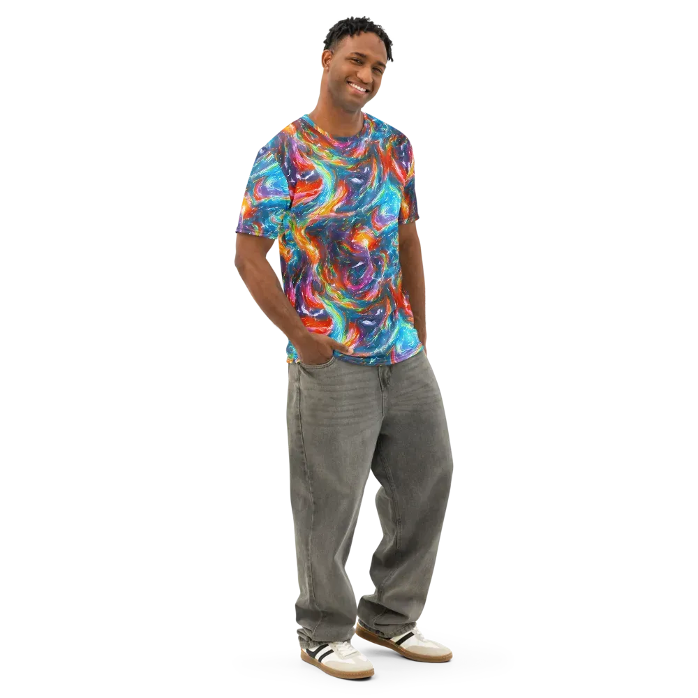 Chromatic Maelstrom on Men's Cotton Crew Neck T-Shirt — Right Front