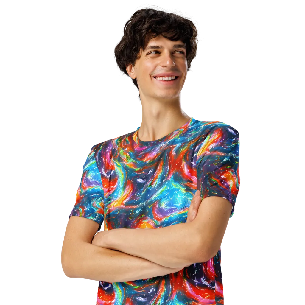 Chromatic Maelstrom on Men's Crew Neck T-Shirt — Left Front
