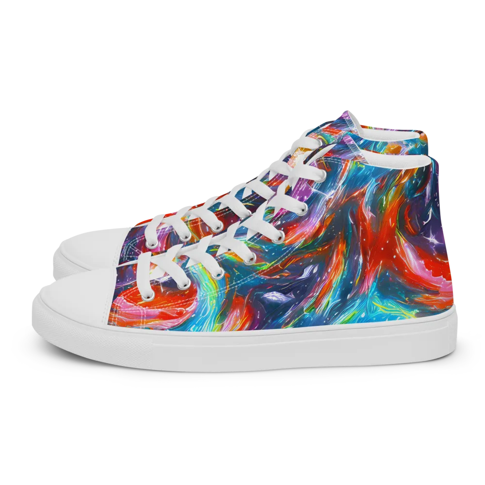 Chromatic Maelstrom on Men's High Top Canvas Shoes — Left