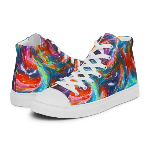 Chromatic Maelstrom on a Men's High Top Canvas Shoes