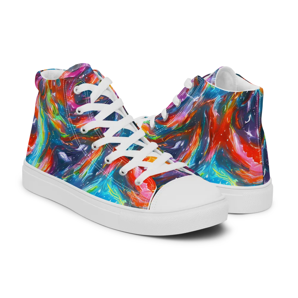 Chromatic Maelstrom on Men's High Top Canvas Shoes — Right