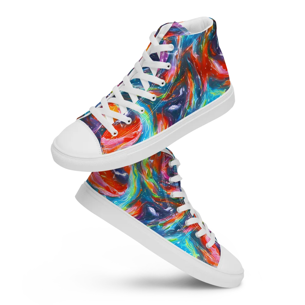 Chromatic Maelstrom on Men's High Top Canvas Shoes — Front
