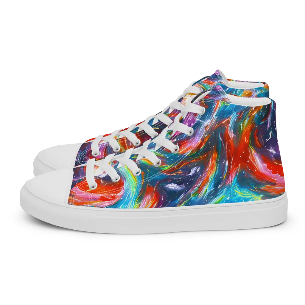 Chromatic Maelstrom on Women's High Top Canvas Shoes — Left