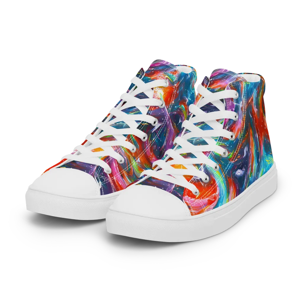 Chromatic Maelstrom on Women's High Top Canvas Shoes — Left Front
