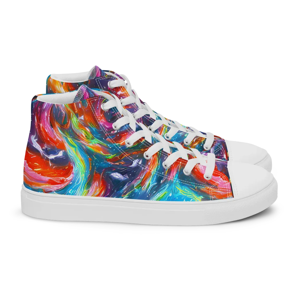 Chromatic Maelstrom on Women's High Top Canvas Shoes — Right
