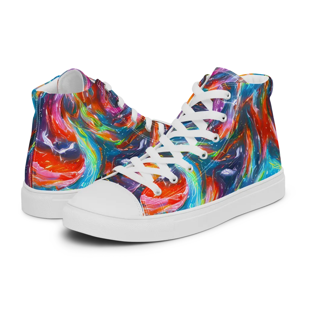 Chromatic Maelstrom on Women's High Top Canvas Shoes — Left