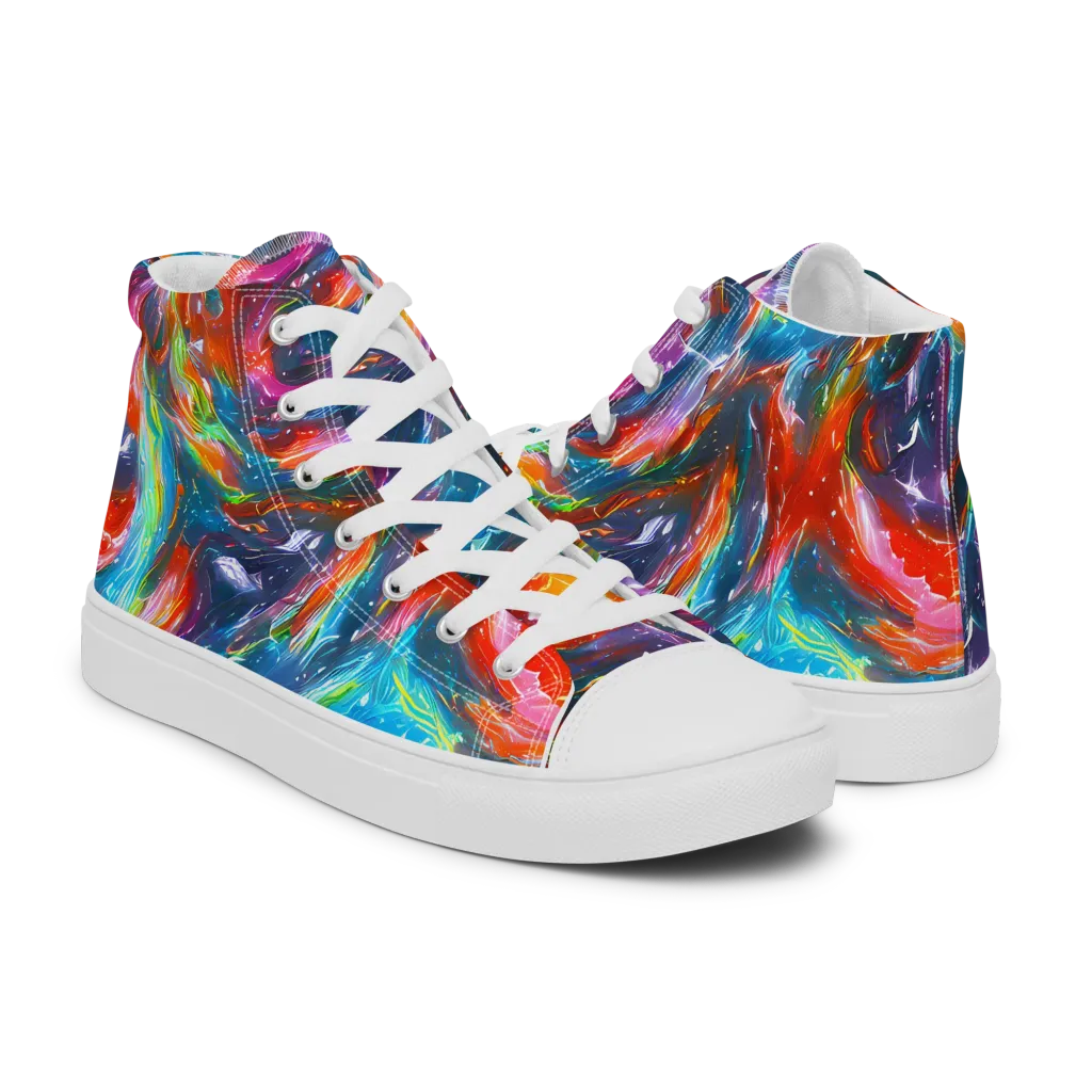 Chromatic Maelstrom on Women's High Top Canvas Shoes — Right