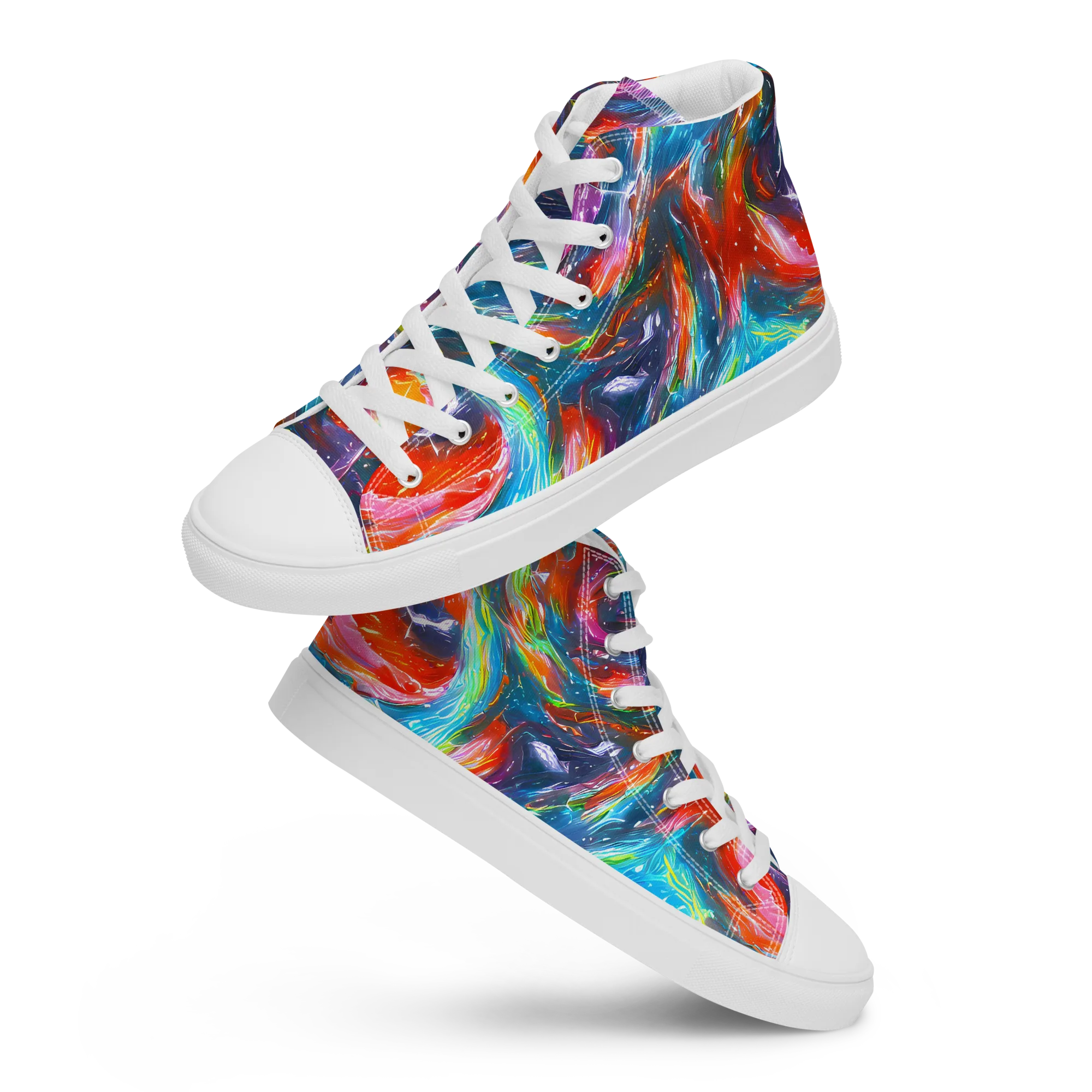 Chromatic Maelstrom on Women's High Top Canvas Shoes — Front