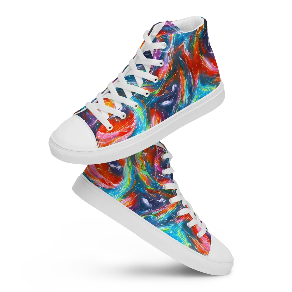 Chromatic Maelstrom on Women's High Top Canvas Shoes — Front