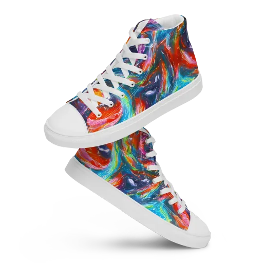 Chromatic Maelstrom on a Women's High Top Canvas Shoes