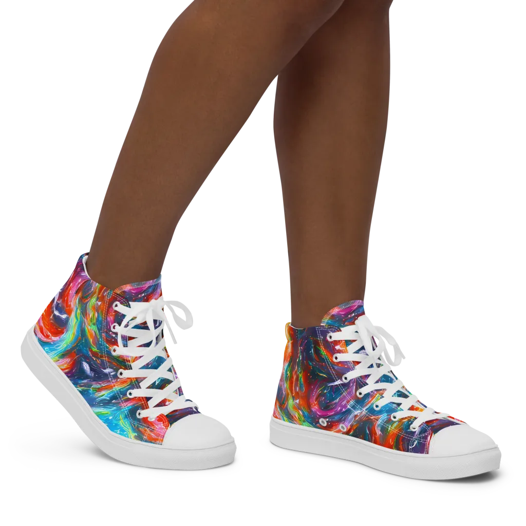 Chromatic Maelstrom on Women's High Top Canvas Shoes — Right