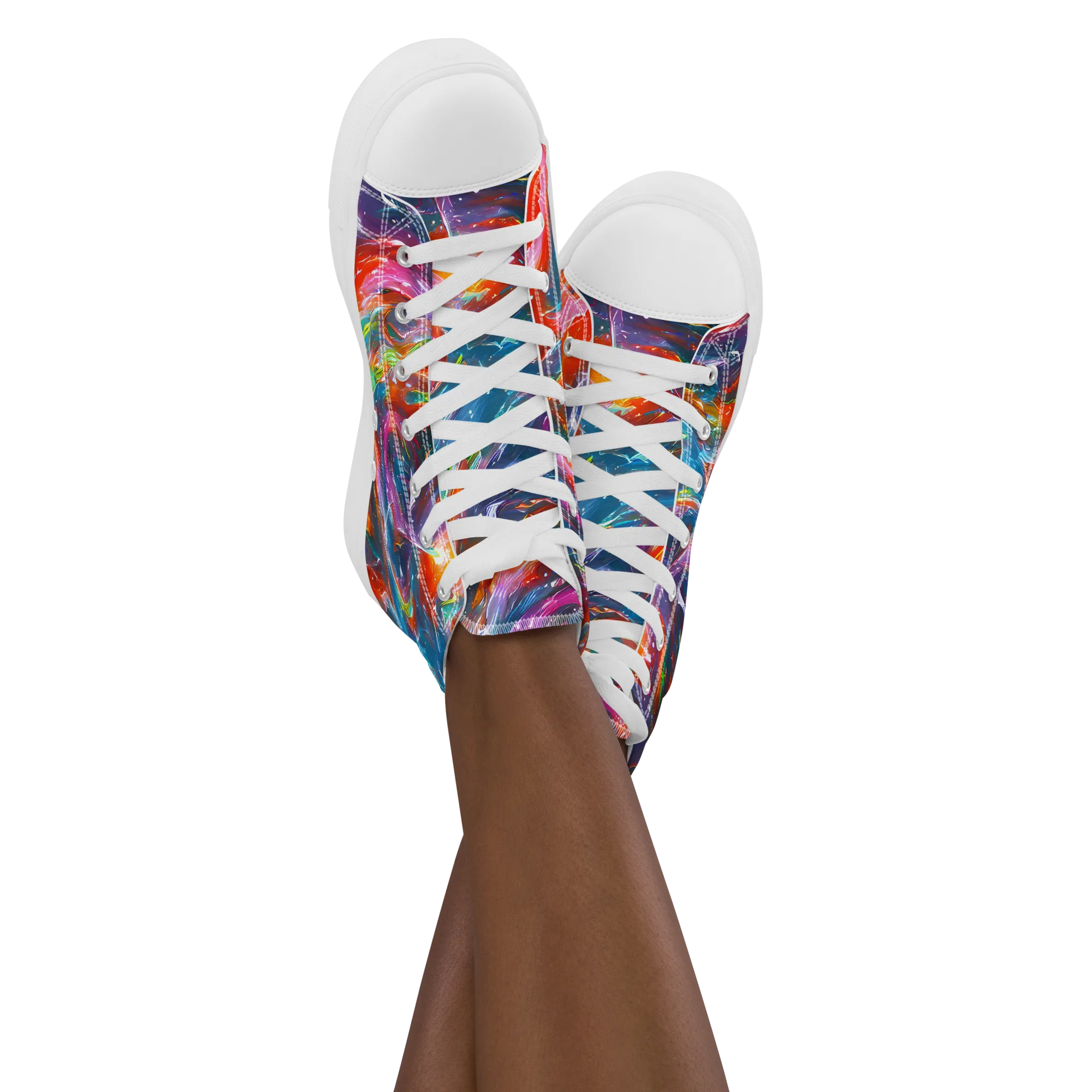 Chromatic Maelstrom on Women's High Top Canvas Shoes — Front