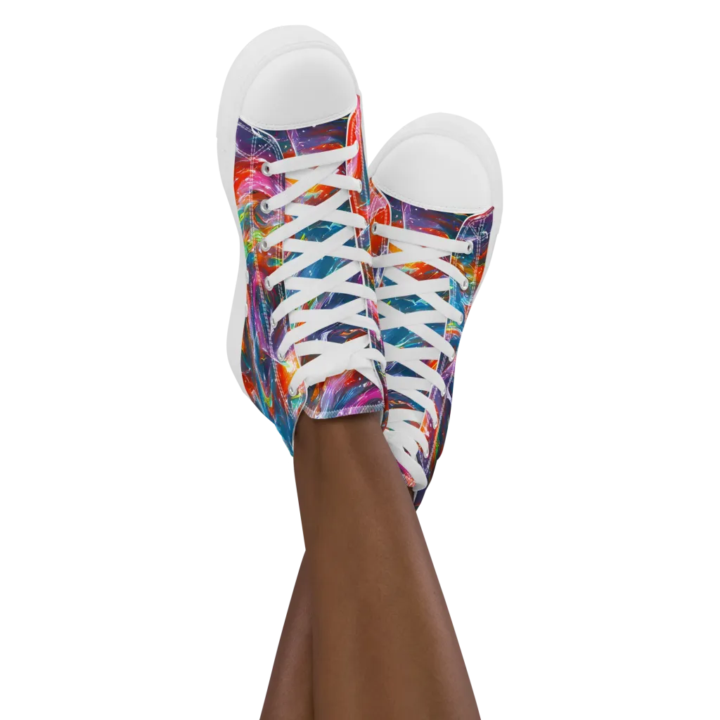 Chromatic Maelstrom on Women's High Top Canvas Shoes — Front