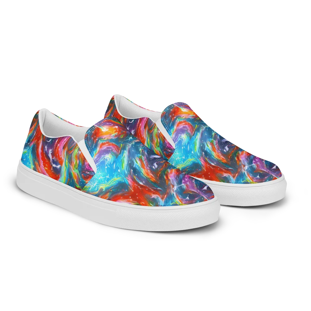 Chromatic Maelstrom on Men's Slip-On Canvas Shoes — Right Front