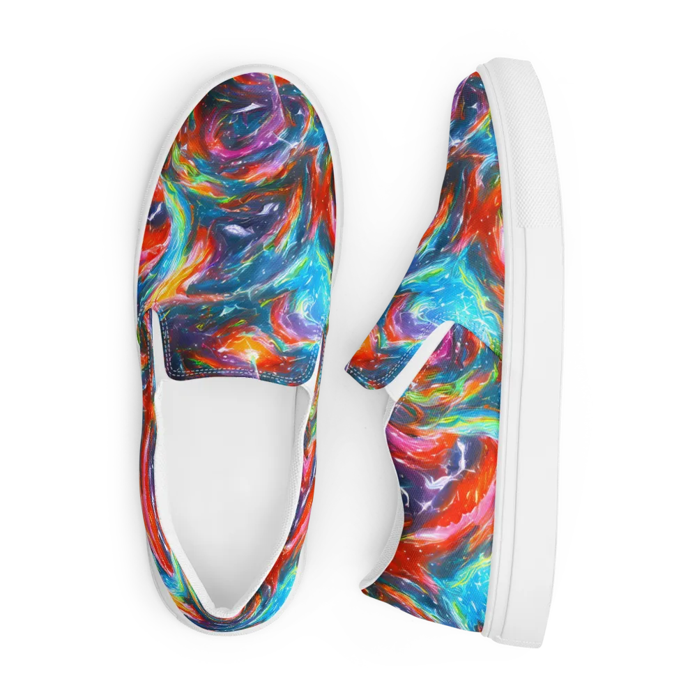 Chromatic Maelstrom on Men's Slip-On Canvas Shoes — Front