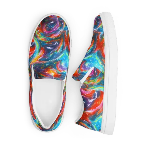 Chromatic Maelstrom on a Men's Slip-On Canvas Shoes