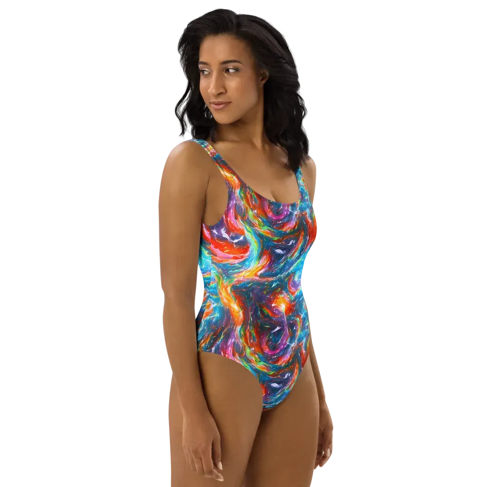 Chromatic Maelstrom on One-Piece Swimsuit — Right