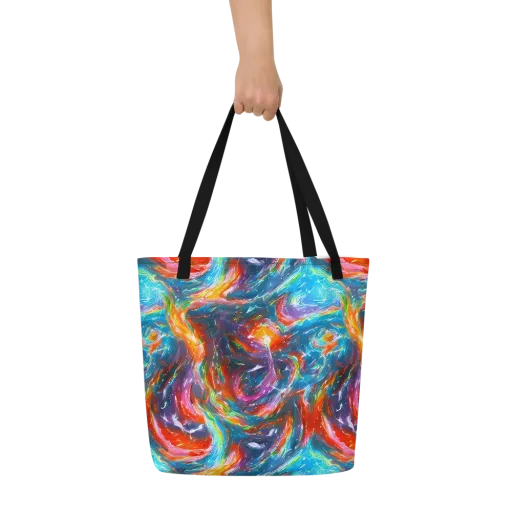 Chromatic Maelstrom on a Large Tote Bag W/ Pocket