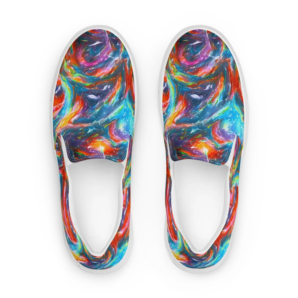 Chromatic Maelstrom on Women's Slip-On Canvas Shoes — Front