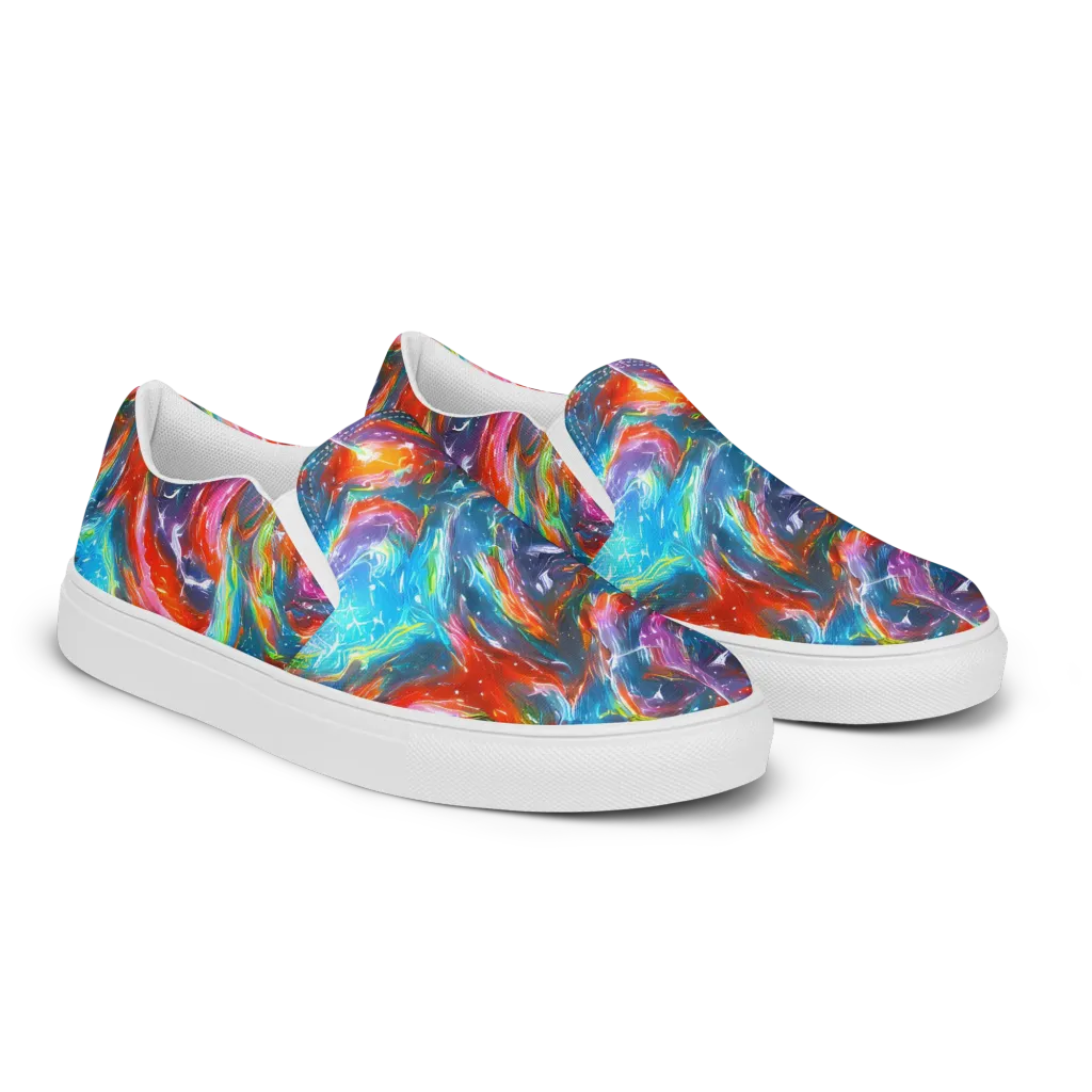 Chromatic Maelstrom on Women's Slip-On Canvas Shoes — Right Front