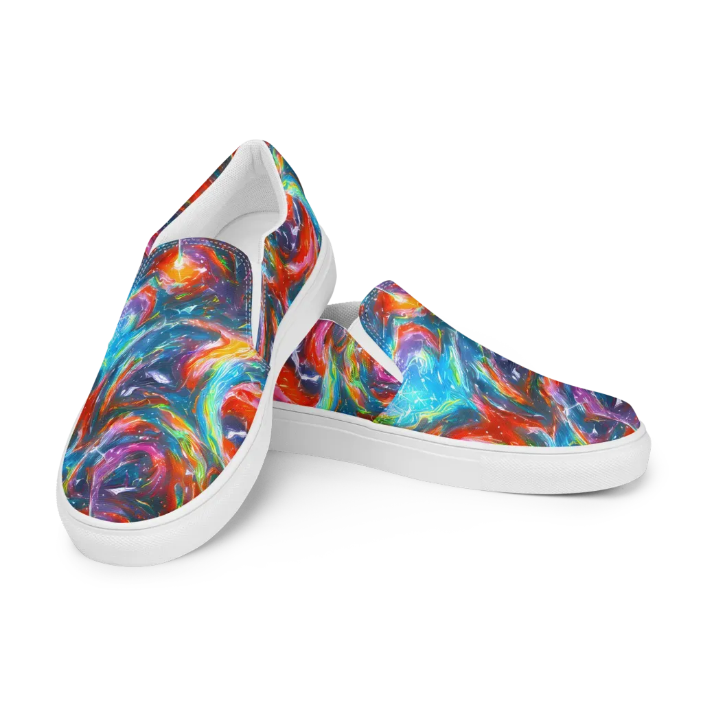 Chromatic Maelstrom on Women's Slip-On Canvas Shoes — Left Front