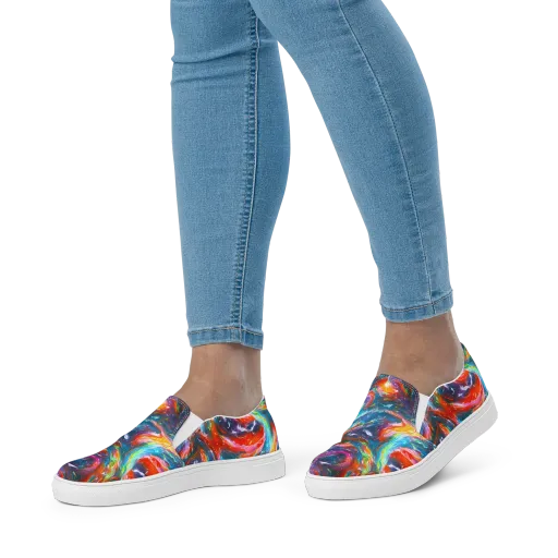 Chromatic Maelstrom on a Women's Slip-On Canvas Shoes