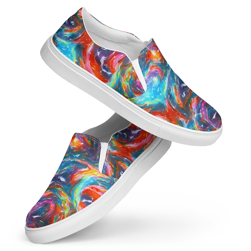 Chromatic Maelstrom on Women's Slip-On Canvas Shoes — Front