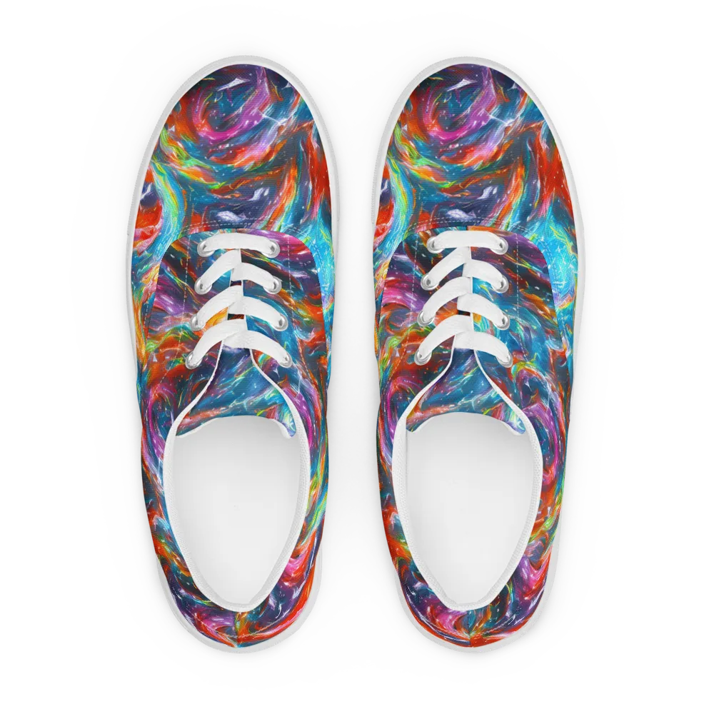 Chromatic Maelstrom on Men's Lace-Up Canvas Shoes — Front