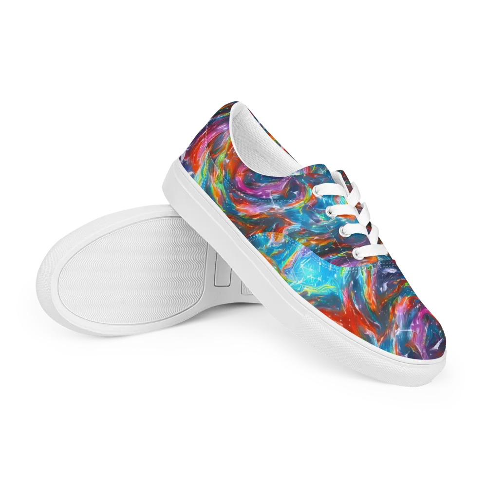 Chromatic Maelstrom on Men's Lace-Up Canvas Shoes — Right Front