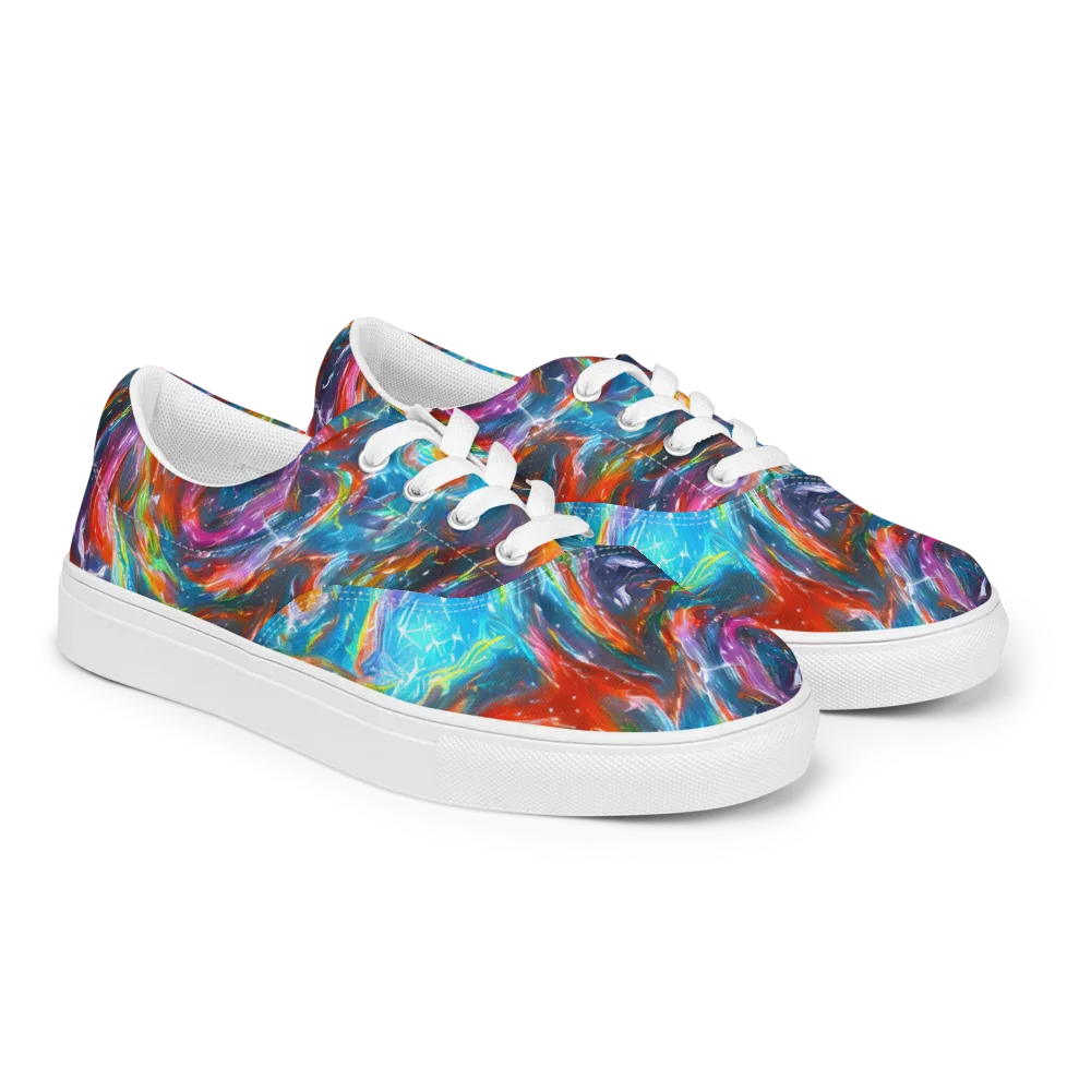 Chromatic Maelstrom on Men's Lace-Up Canvas Shoes — Right Front