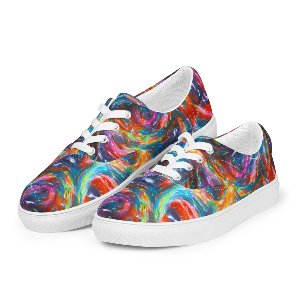 Chromatic Maelstrom on Men's Lace-Up Canvas Shoes — Left Front
