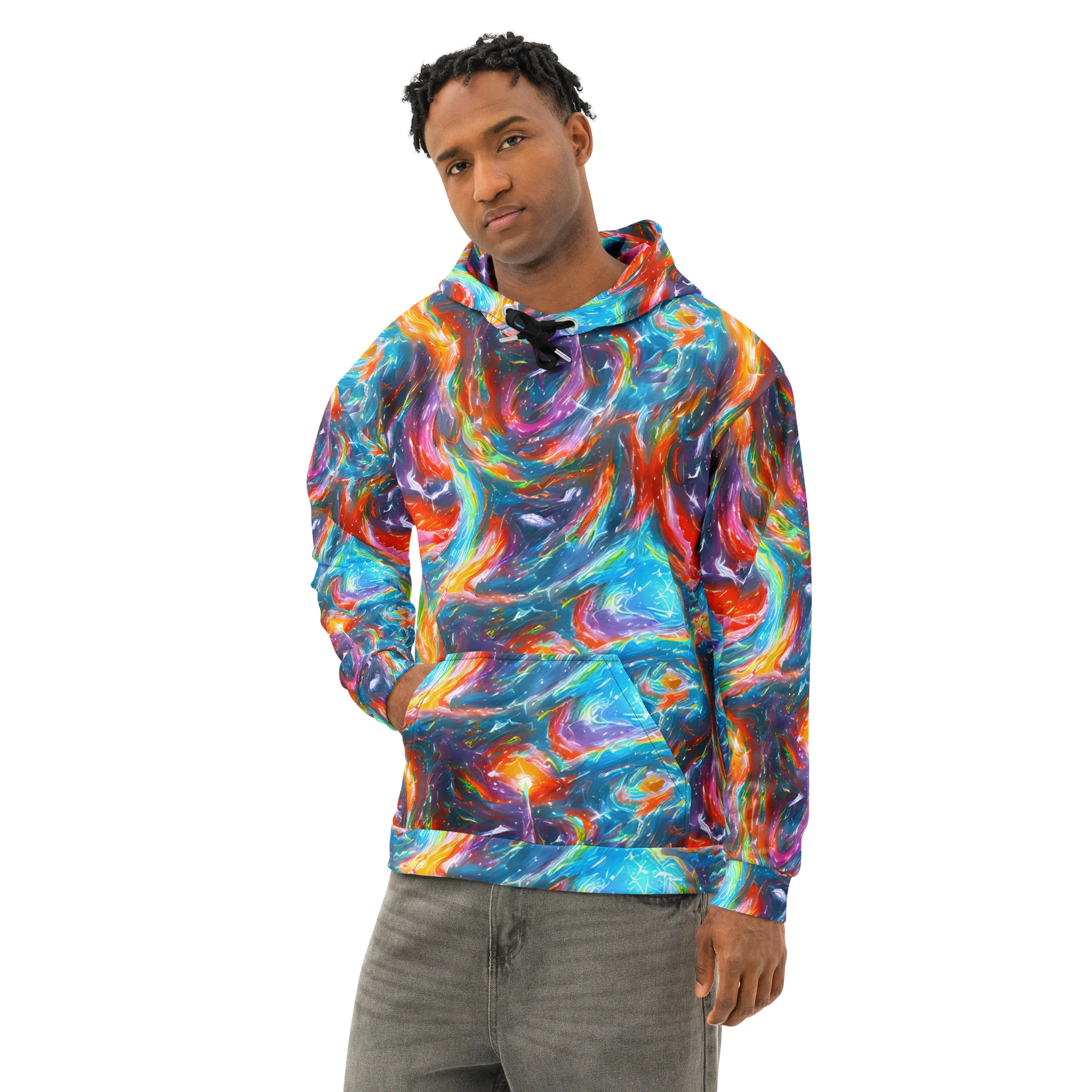 Chromatic Maelstrom on Cotton Hoodie — Left Front