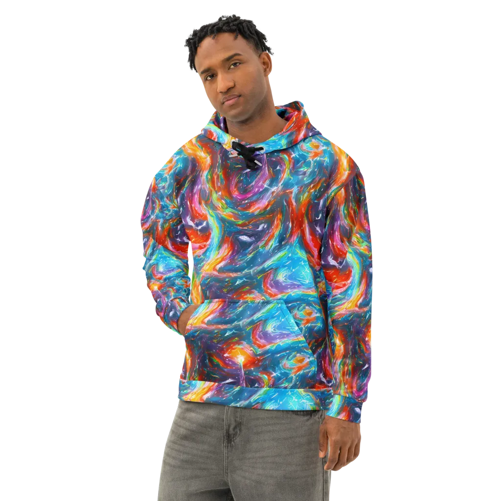 Chromatic Maelstrom on Cotton Hoodie — Left Front