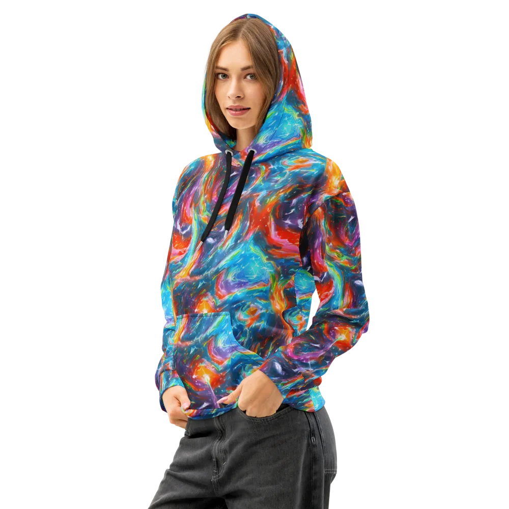 Chromatic Maelstrom on Cotton Hoodie — Left Front