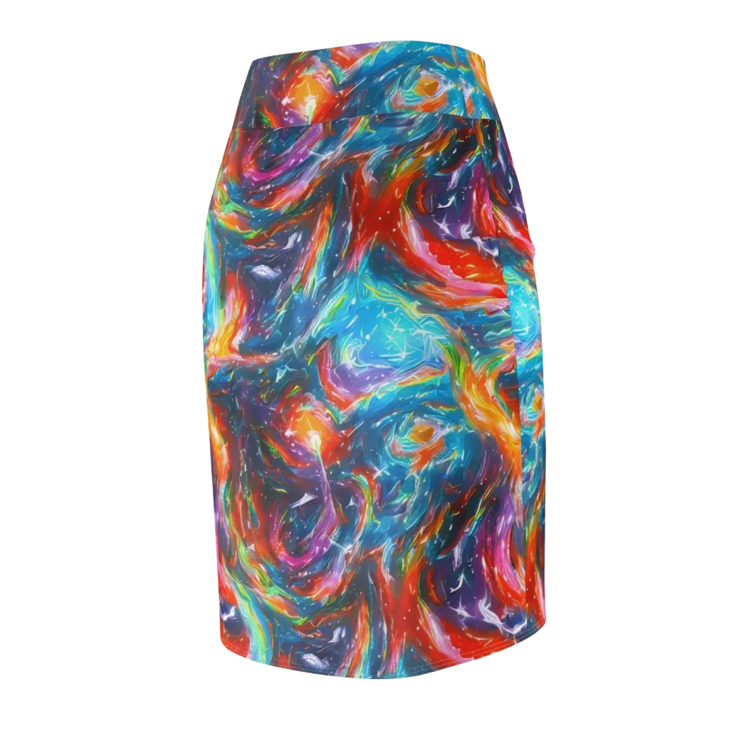 Chromatic Maelstrom on Pencil Skirt — Back Side