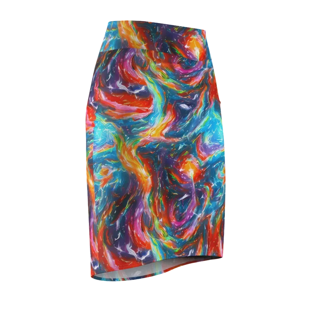 Chromatic Maelstrom on Pencil Skirt — Front Side
