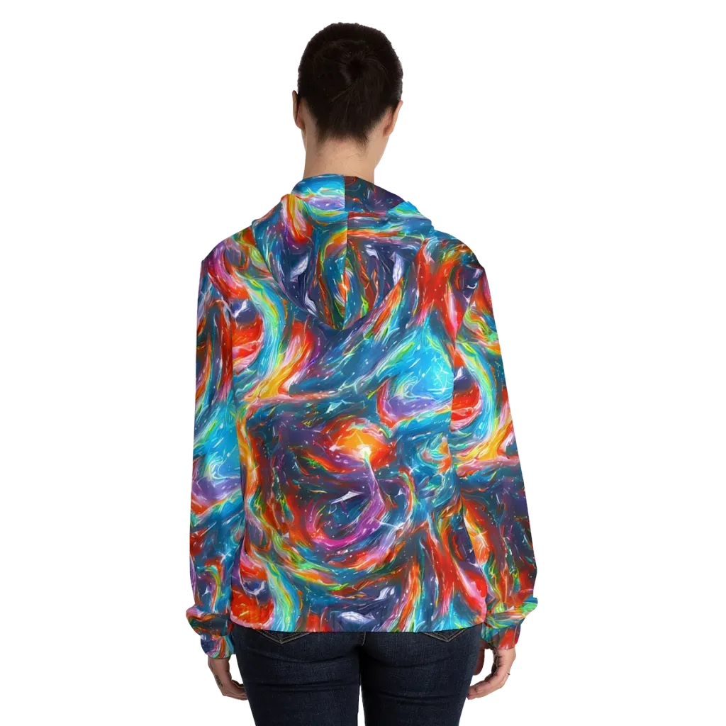 Chromatic Maelstrom on Women's Full-Zip Hoodie — Back On Person