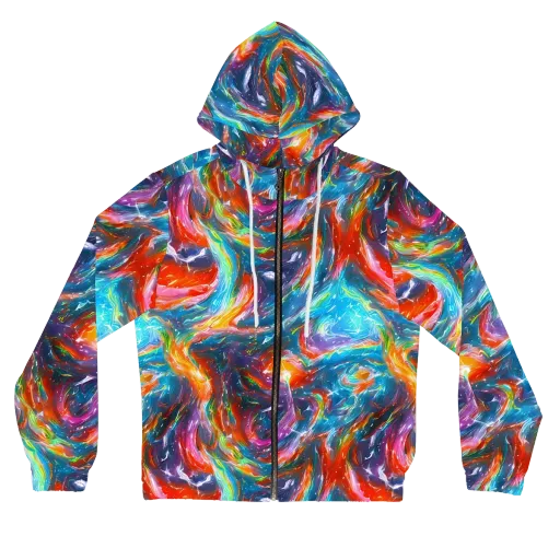 Chromatic Maelstrom on a Women's Full-Zip Hoodie