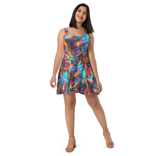 Chromatic Maelstrom on a Skater Dress