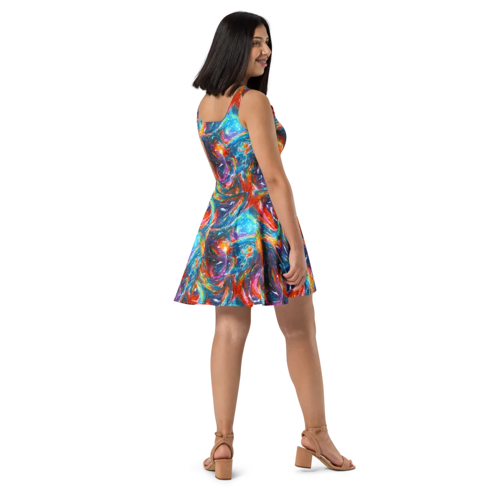 Chromatic Maelstrom on Skater Dress — Right