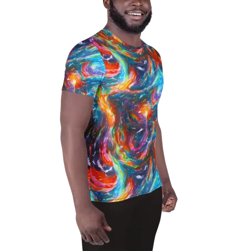 Chromatic Maelstrom on a Men's Athletic T-Shirt