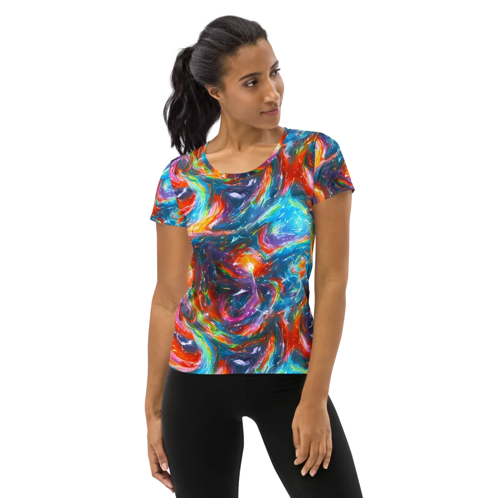 Chromatic Maelstrom on Women's Athletic T-Shirt — Front