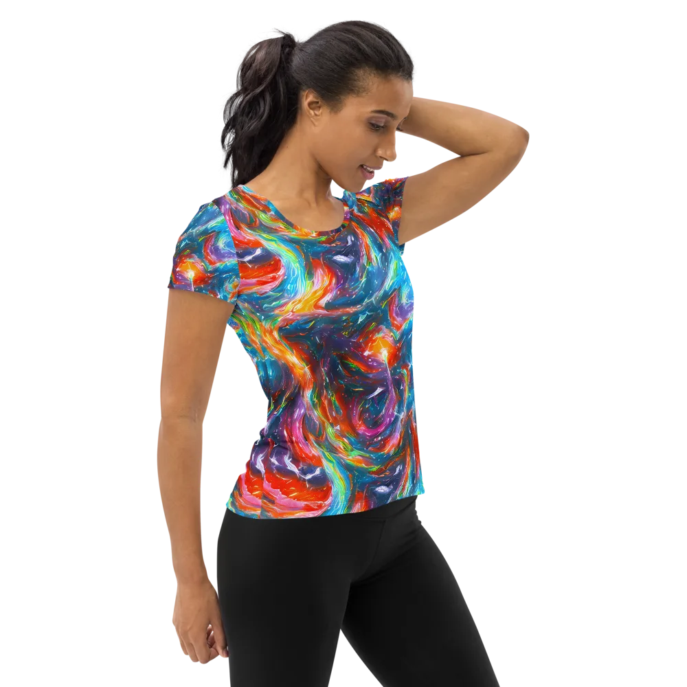 Chromatic Maelstrom on Women's Athletic T-Shirt — Right