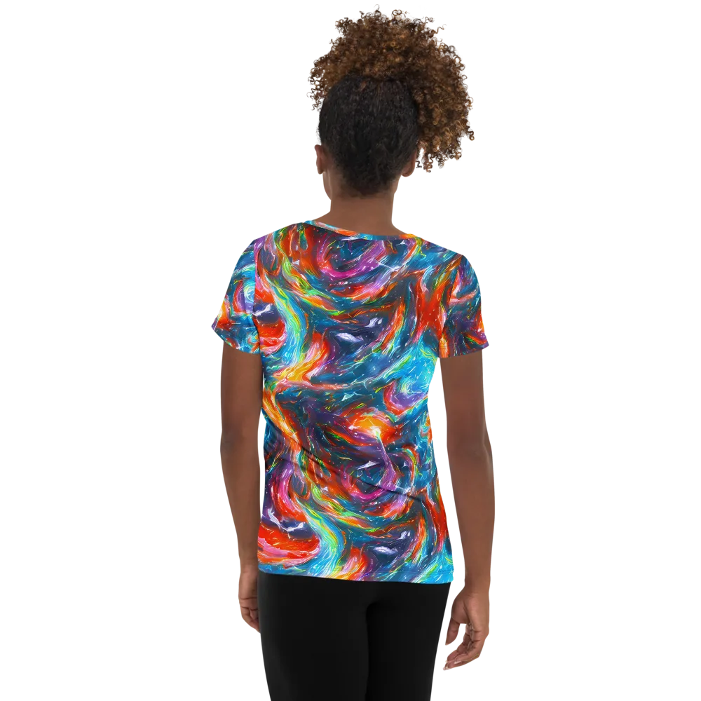 Chromatic Maelstrom on Women's Athletic T-Shirt — Back